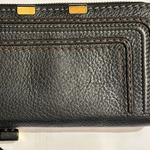Chloe Marcie Long Zip Wallet Black